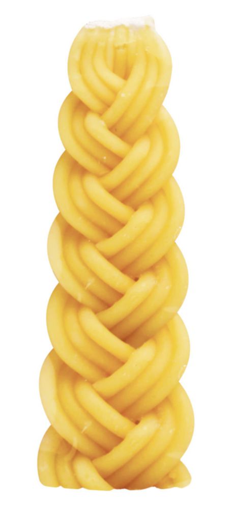 Vela Ner Mitzvah de Cera de Abejas Trenzada para Havdalá – 18 cm