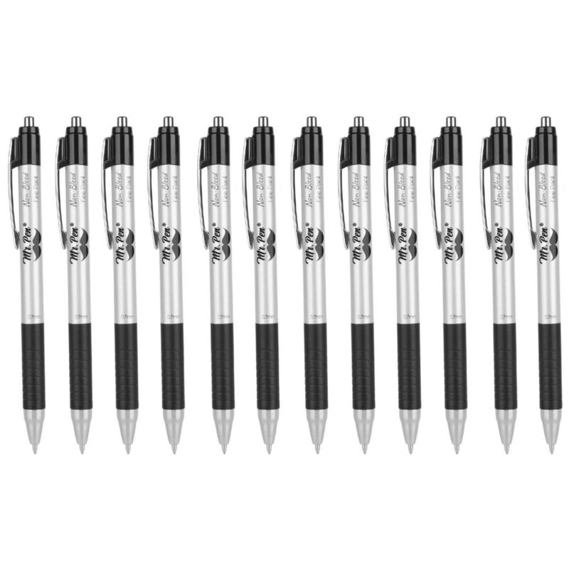 Bolígrafos Mr. Pen paquete de 24 punta fina de 07 mm tinta negra