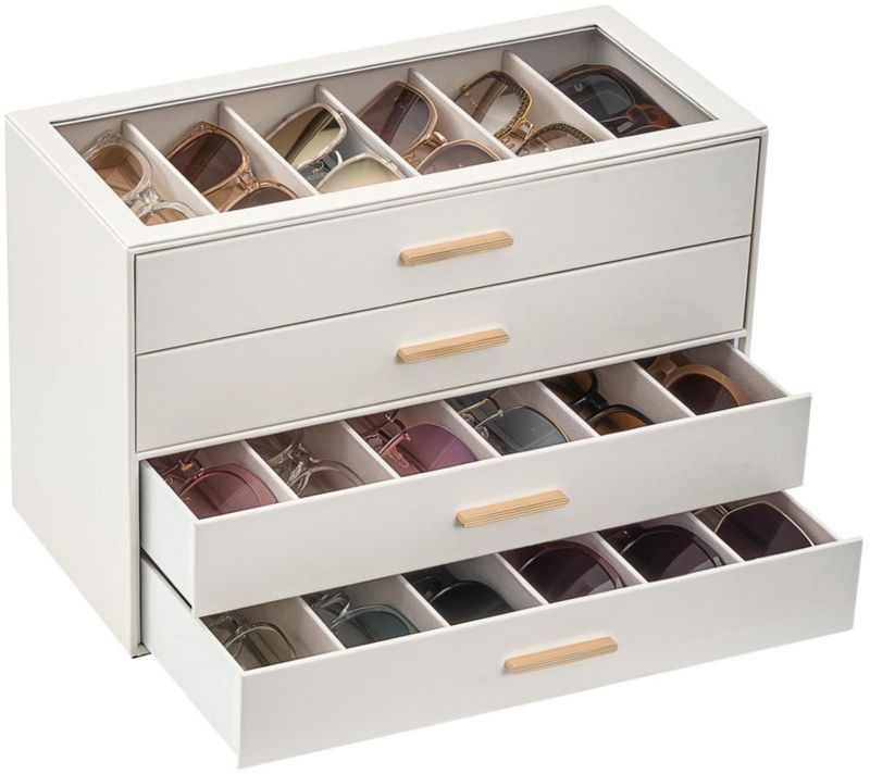 Estuche para Anteojos Lolalet Organizador Beige de 24 Compartimentos y 4 Capas