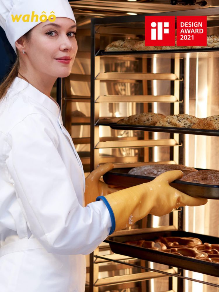 Manoplas de horno LANON Protection M/8 amarillas de silicona