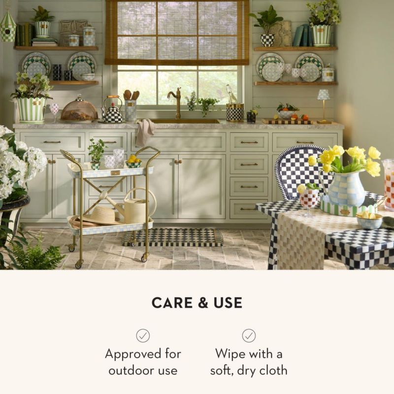 Conjunto de bandejas de servir MACKENZIE-CHILDS Rayas Verde Hierba