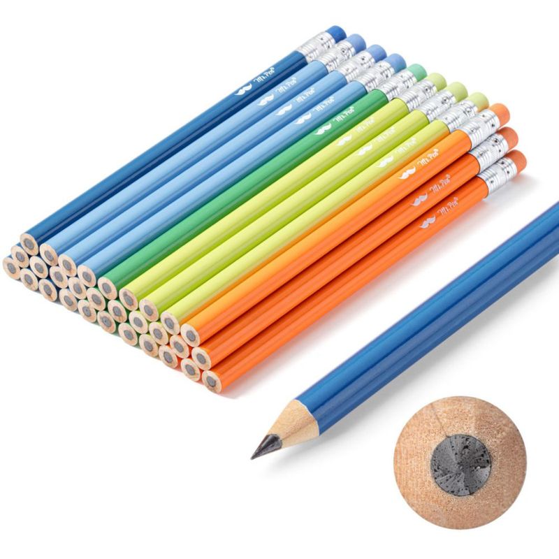 Lápices Mr. Pen Jumbo Paquete de 30 con Borrador Colorido