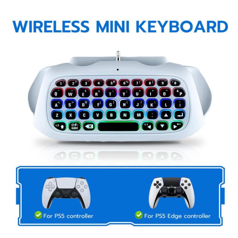 Mini teclado inalámbrico Mcbazel con RGB para PS5 DualSense