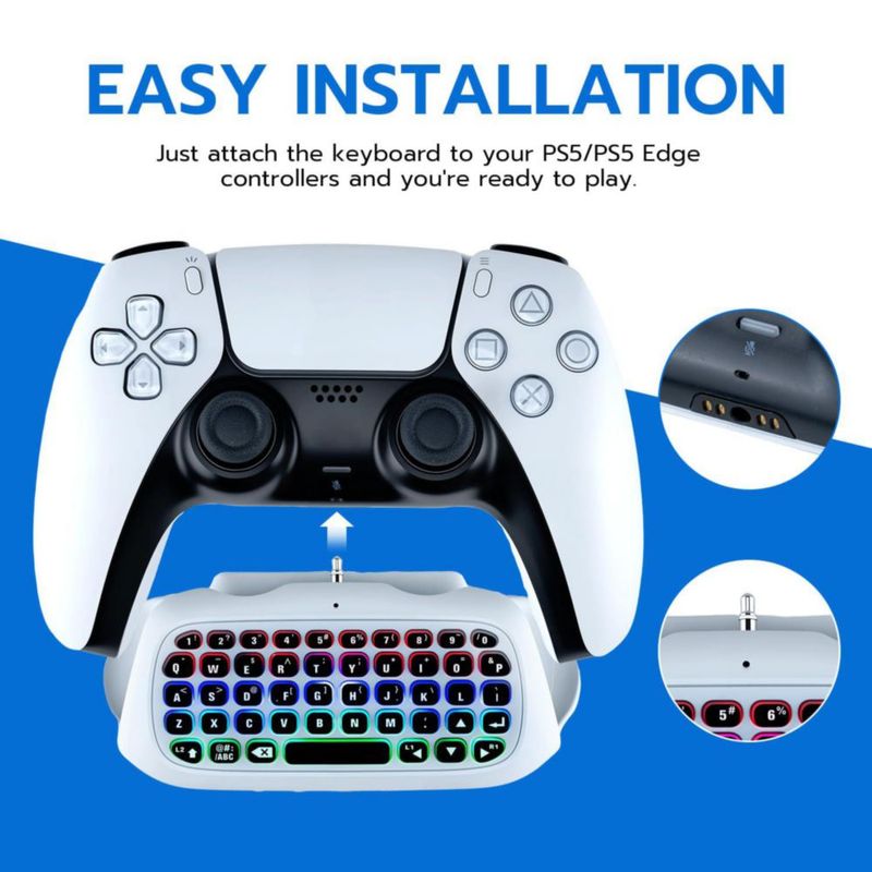 Mini teclado inalámbrico Mcbazel con RGB para PS5 DualSense