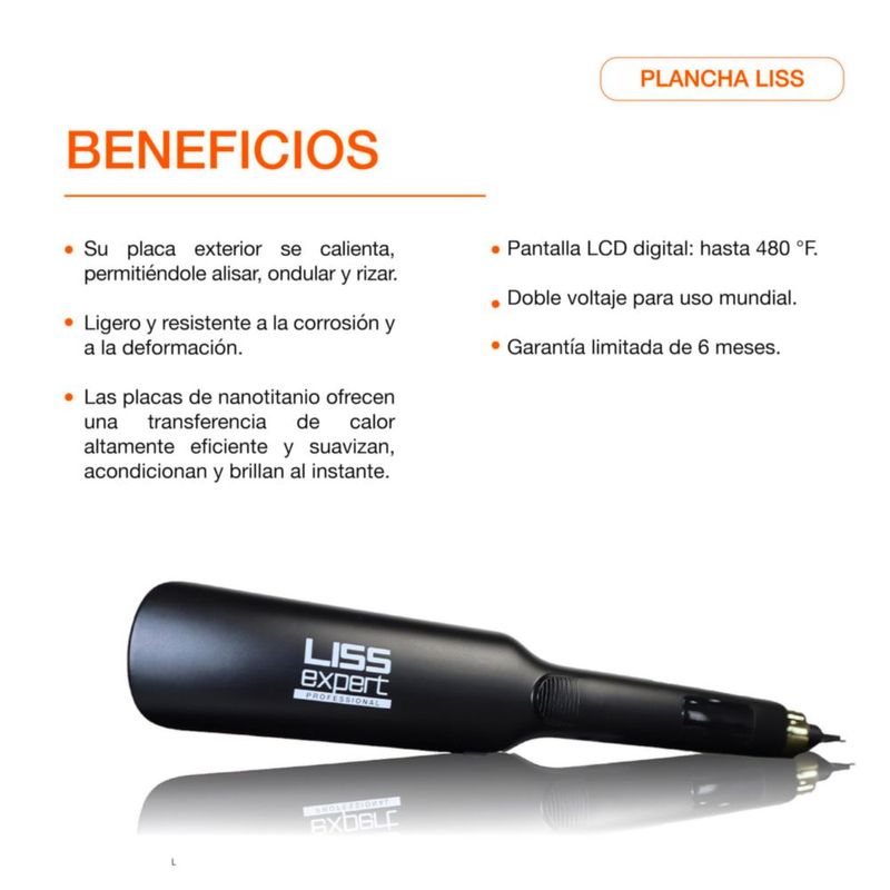 Plancha alisadora Liss Expert Professional 480°F Digital