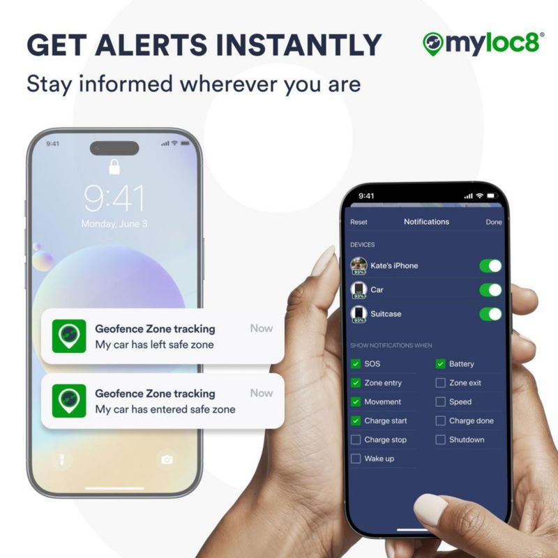 Localizador GPS MYLOC8 4G LTE con imán y larga duración de batería