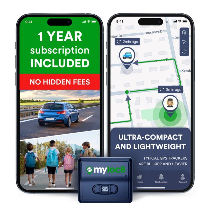 Localizador GPS MYLOC8 4G LTE con imán y larga duración de batería