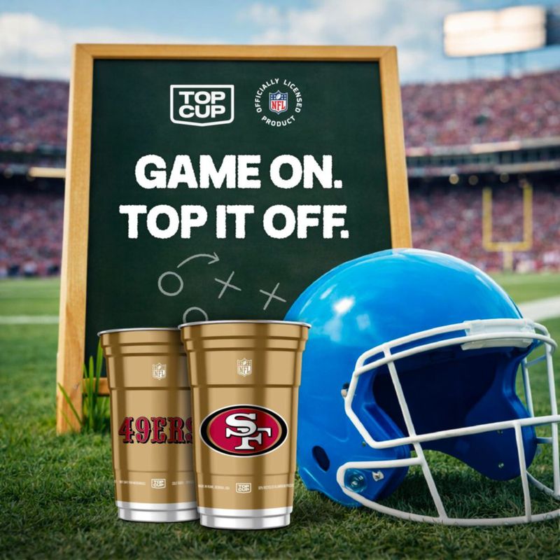 Vasos de aluminio reutilizables Top Cup NFL San Francisco 49ers
