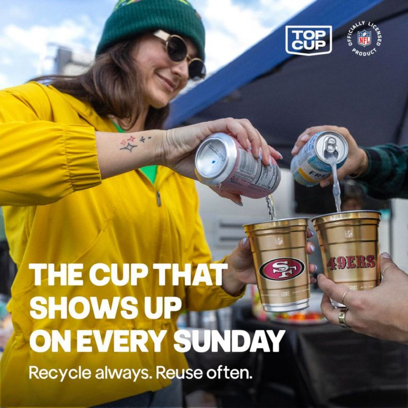 Vasos de aluminio reutilizables Top Cup NFL San Francisco 49ers
