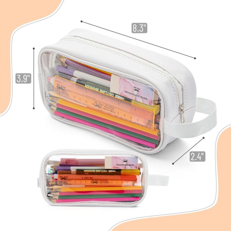 Estuche para lápices Mr. Pen de gran capacidad transparente y beige
