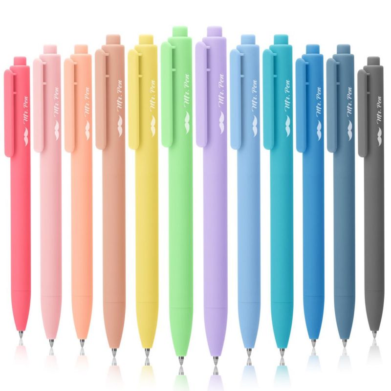 Bolígrafos de gel Mr. Pen pack de 12 tinta negra colores pastel