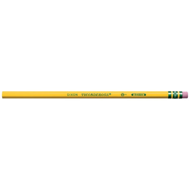 Lápices Ticonderoga #2.5 F Medios Amarillos Paquete de 12