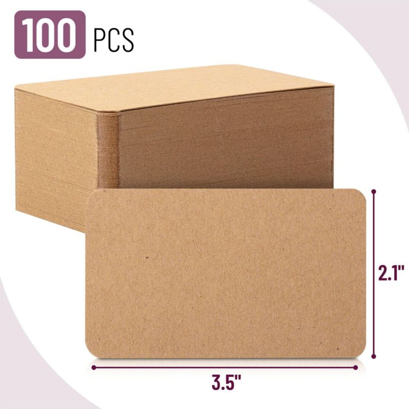 Tarjetas de notas Mr. Pen 9 cm x 5 cm paquete de 100 kraft