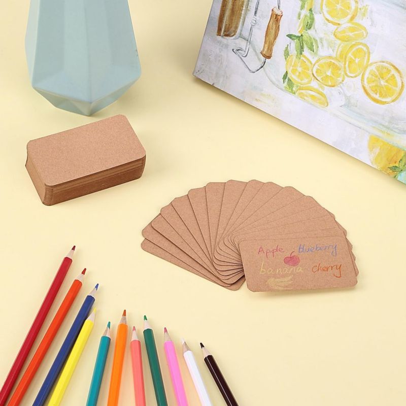 Tarjetas de notas Mr. Pen 9 cm x 5 cm paquete de 100 kraft