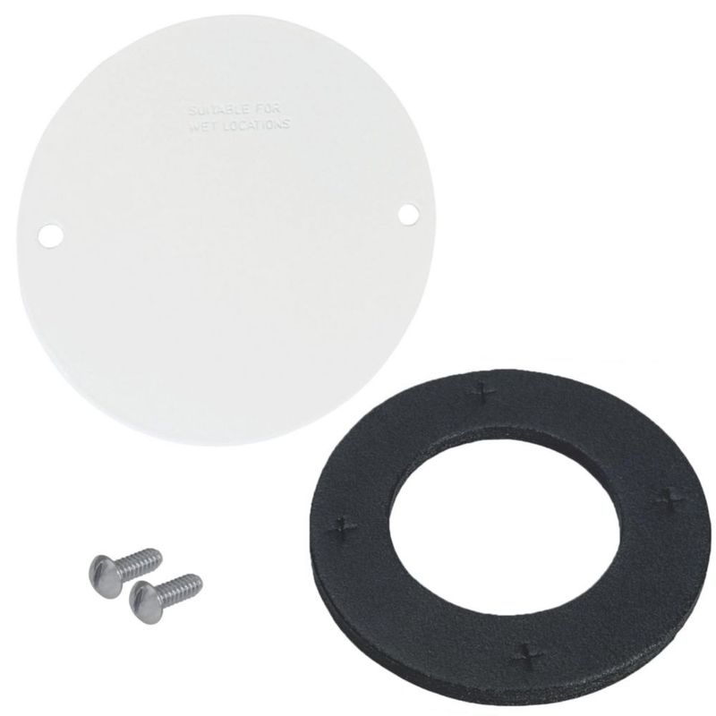 Placa de cubierta redonda resistente a la intemperie Sigma 14241WH para exteriores blanca