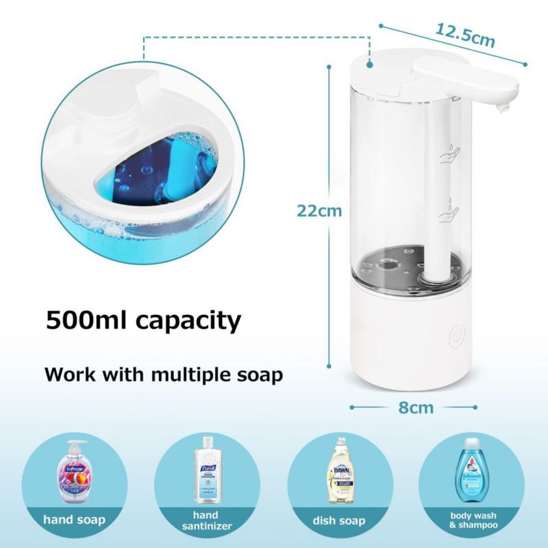 Dispensador Automático de Jabón Líquido LAOPAO 500 ml Recargable por USB‑C