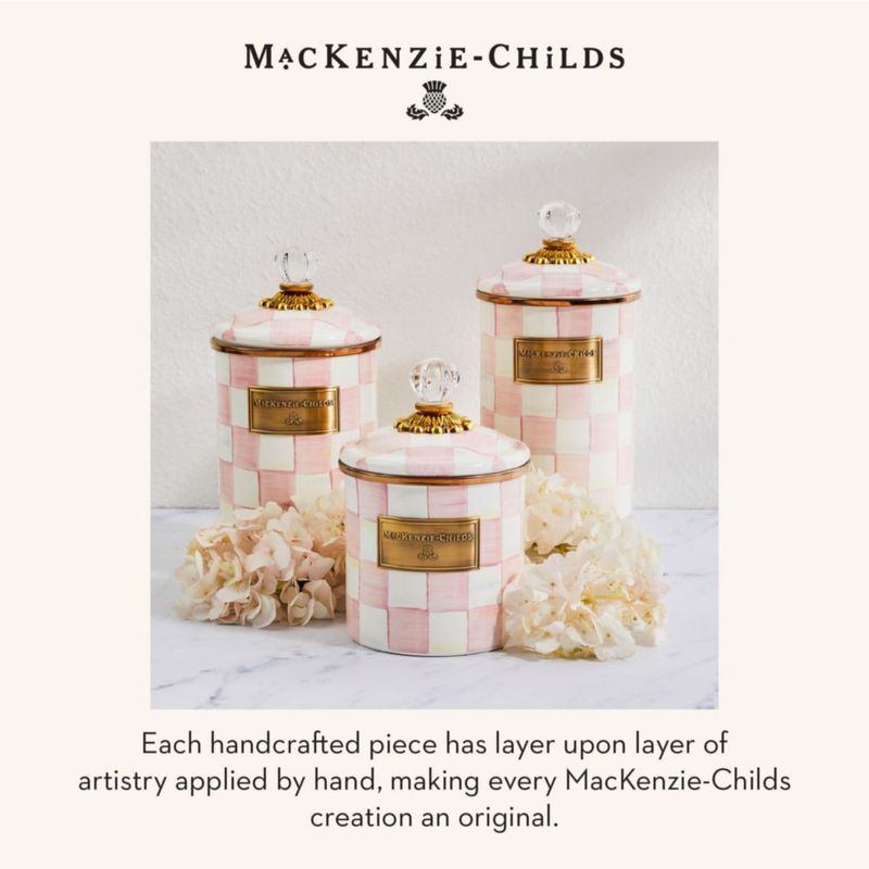 Tarro MACKENZIE-CHILDS Pequeño Rosa a Cuadros Rosados