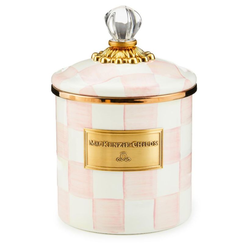 Tarro MACKENZIE-CHILDS Pequeño Rosa a Cuadros Rosados