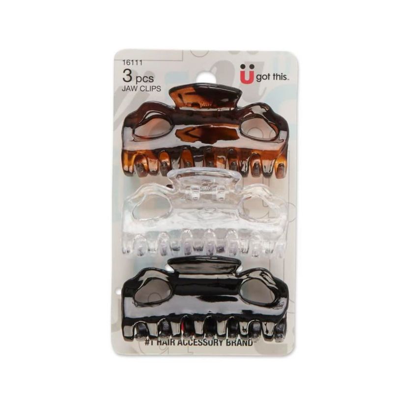 Pinzas de mandíbula Scunci 6 cm colores surtidos (pack de 3)