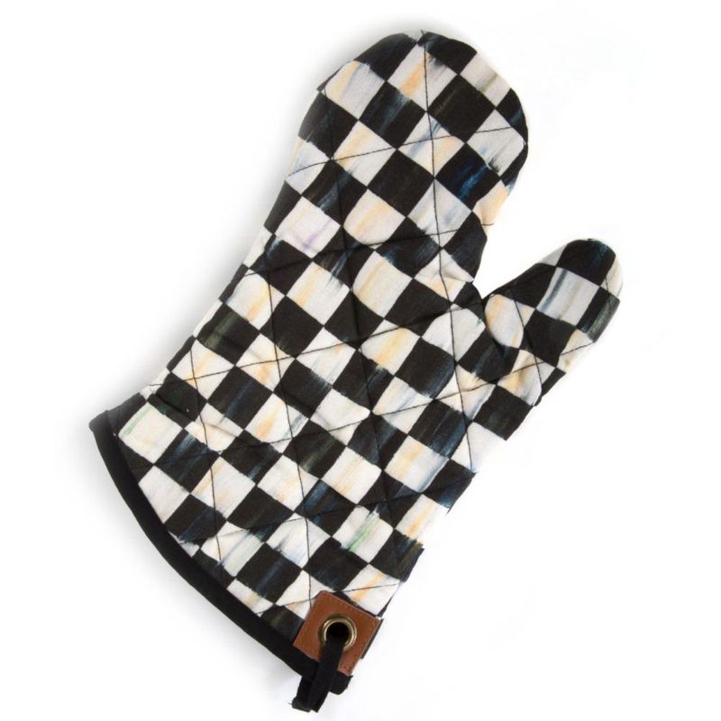 Guante de horno MACKENZIE-CHILDS Courtly Check negro y blanco