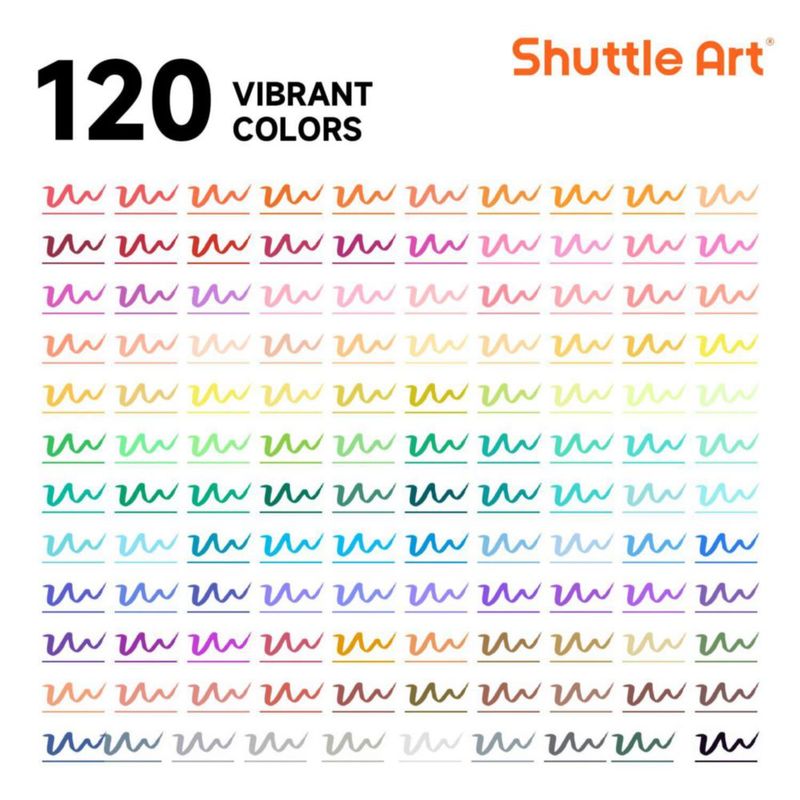 Rotuladores Shuttle Art 120 colores doble punta con libro para colorear