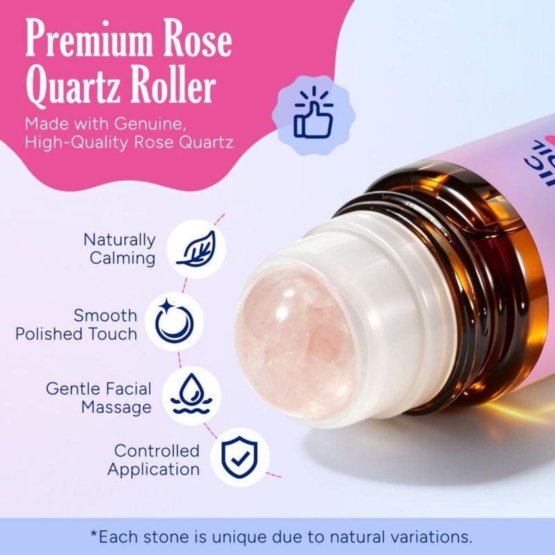 Aceite de Ricino Orgánico NenMaoKeNu 60 ml con Rodillo de Cuarzo Rosa