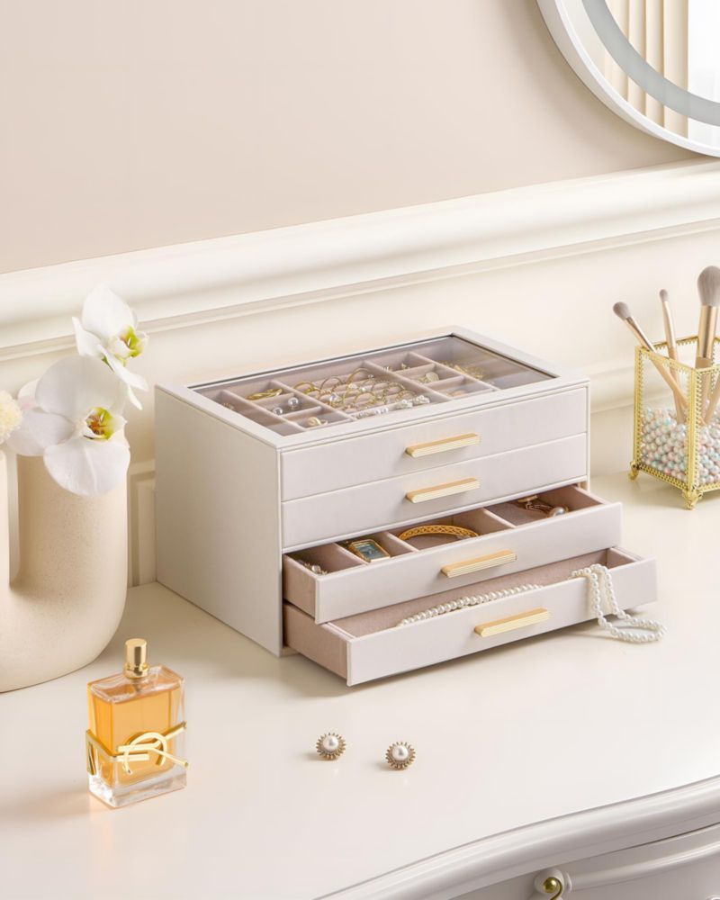 Caja organizadora de joyas Lolalet 27 × 165 × 155 cm Beige de 4 cajones