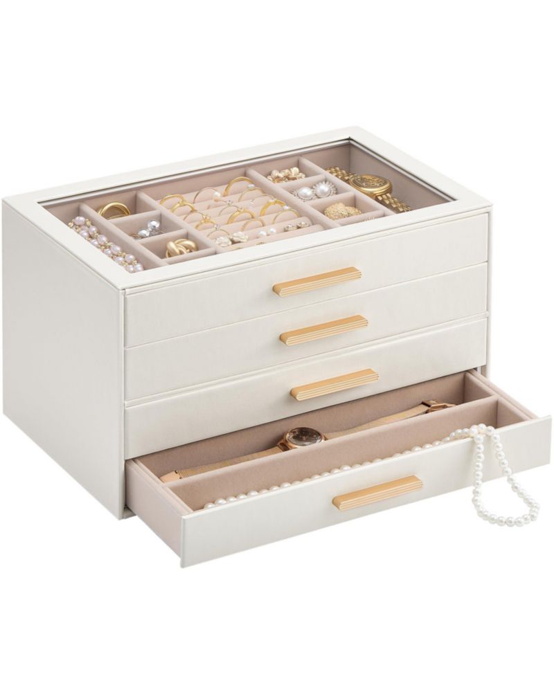 Caja organizadora de joyas Lolalet 27 × 165 × 155 cm Beige de 4 cajones