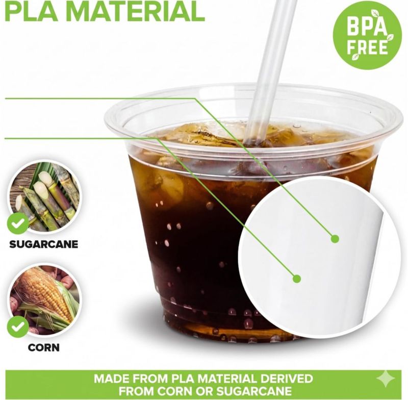 Vaso desechable de 275 ml (paquete de 250) PLA – Stock Your Home