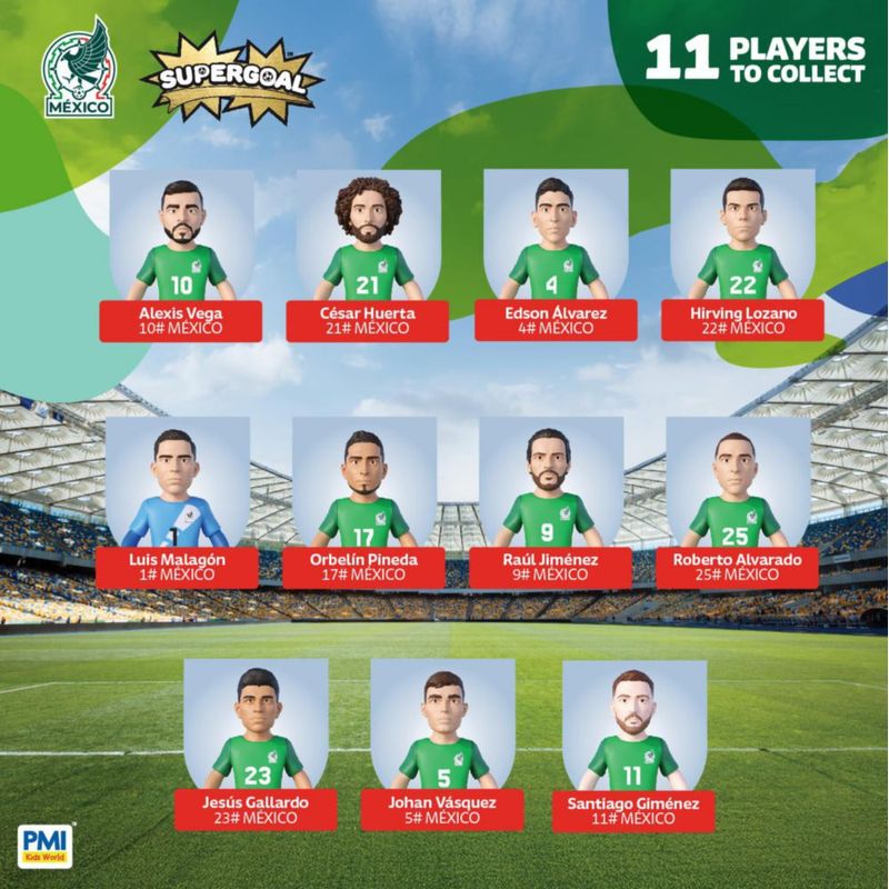 Figuras de fútbol P.M.I. Copa del Mundo México - Pack de 11