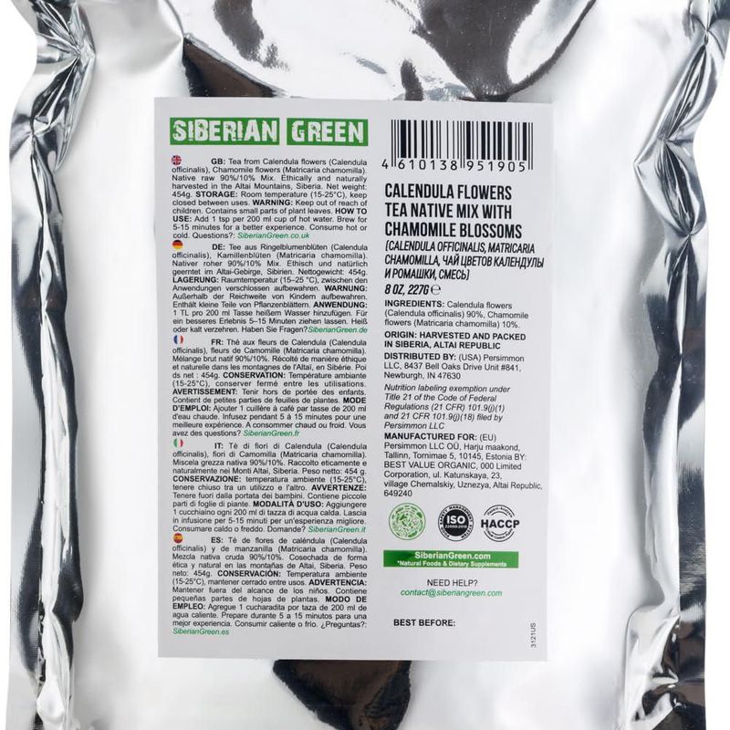 Té Siberian Green 227 g Caléndula y Manzanilla