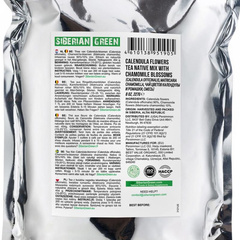 Té Siberian Green 227 g Caléndula y Manzanilla