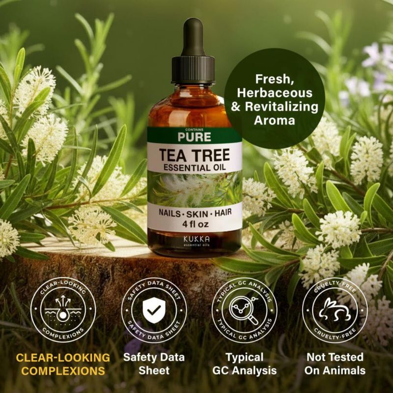 Aceite Esencial de Árbol de Té KUKKA 118 ml para Cabello Piel y Uñas