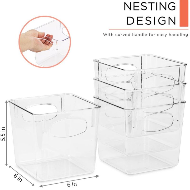 Juego de 4 cajas de almacenamiento Sorbus de plástico transparente
