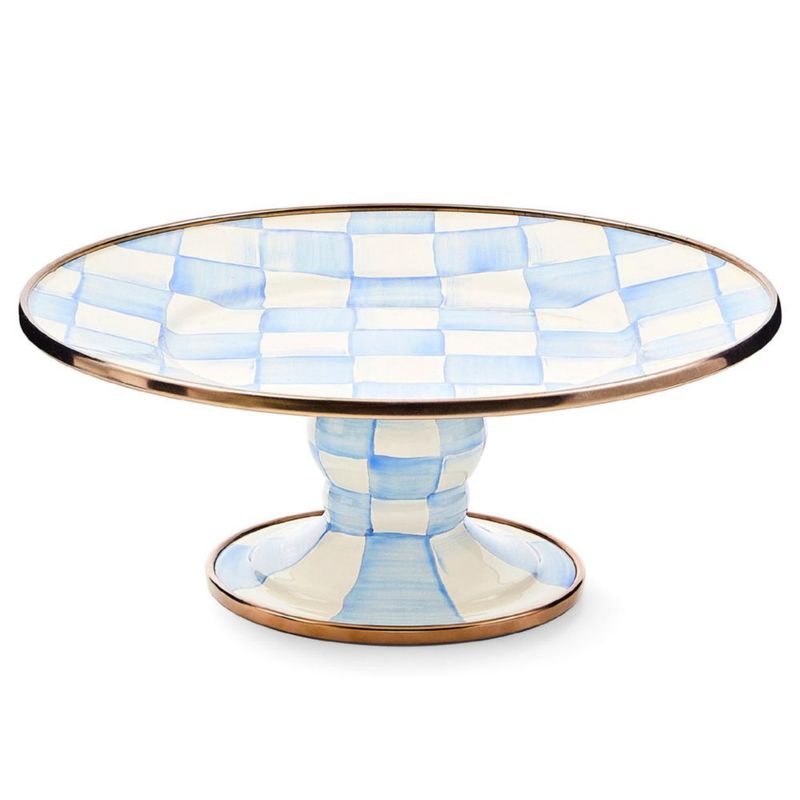 Bandeja Pedestal Mini con Patrón a Cuadros Azul Claro y Blanco – MACKENZIE-CHILDS