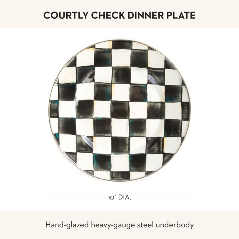 Plato de cena MACKENZIE-CHILDS Courtly Check negro y blanco