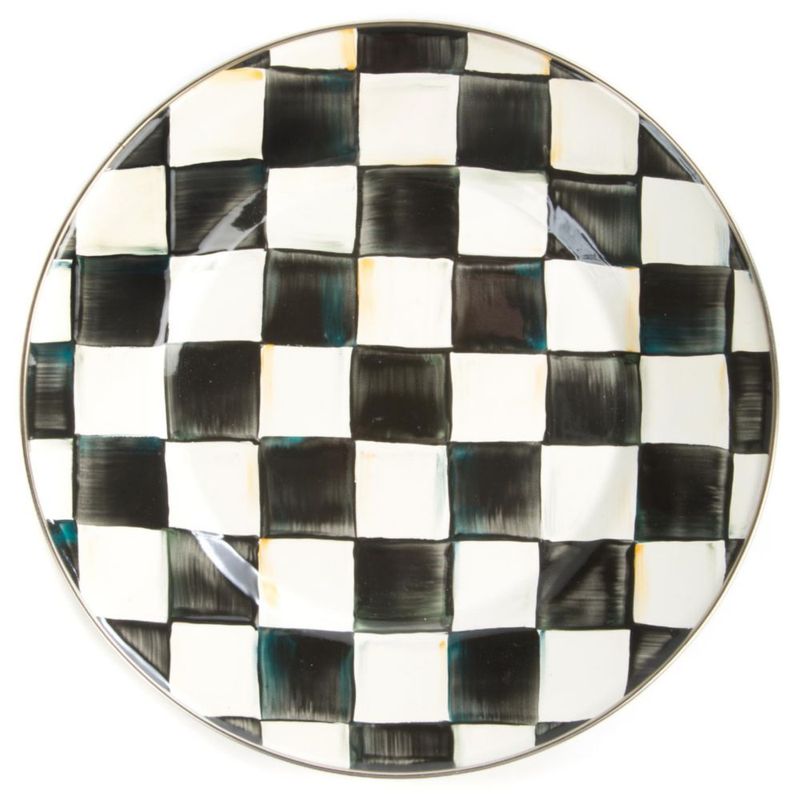 Plato de cena MACKENZIE-CHILDS Courtly Check negro y blanco