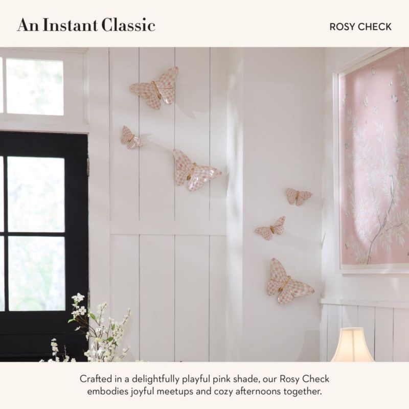 Decoración de Pared MACKENZIE-CHILDS 20 cm Rosy Check – Juego de 2 piezas