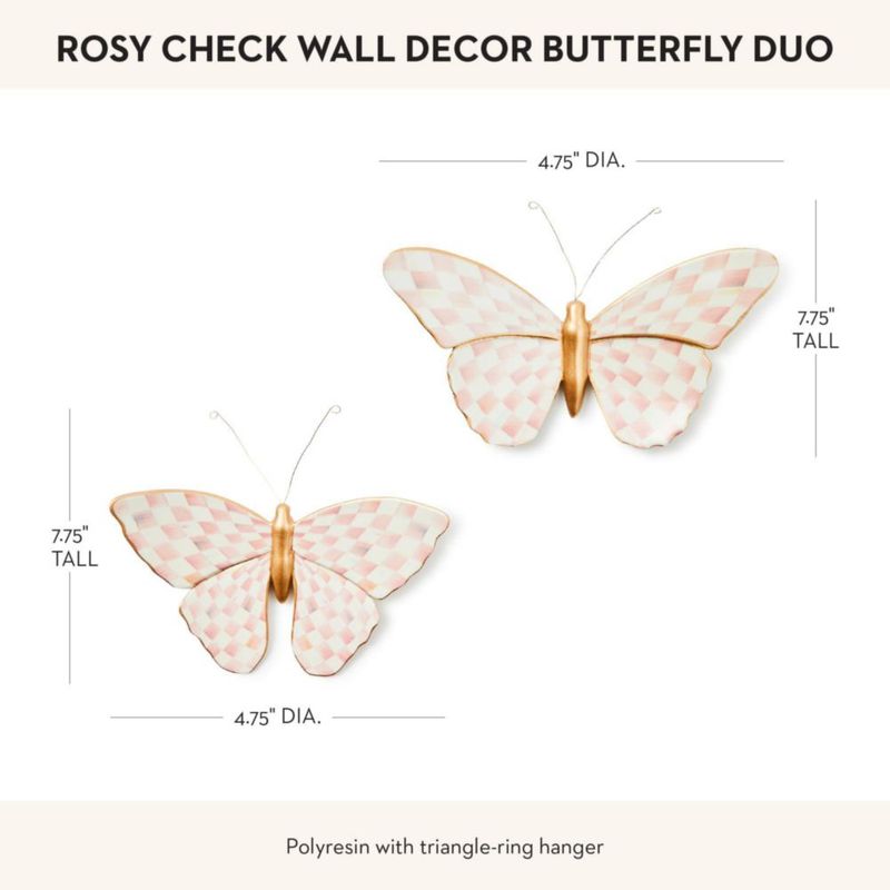 Decoración de Pared MACKENZIE-CHILDS 20 cm Rosy Check – Juego de 2 piezas