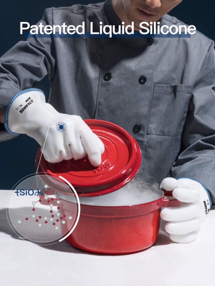 Manoplas de horno LANON Protection M/8 Blanco de silicona