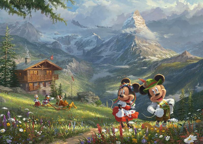 Rompecabezas Schmidt 1000 piezas Mickey y Minnie Alpes 69x50 cm
