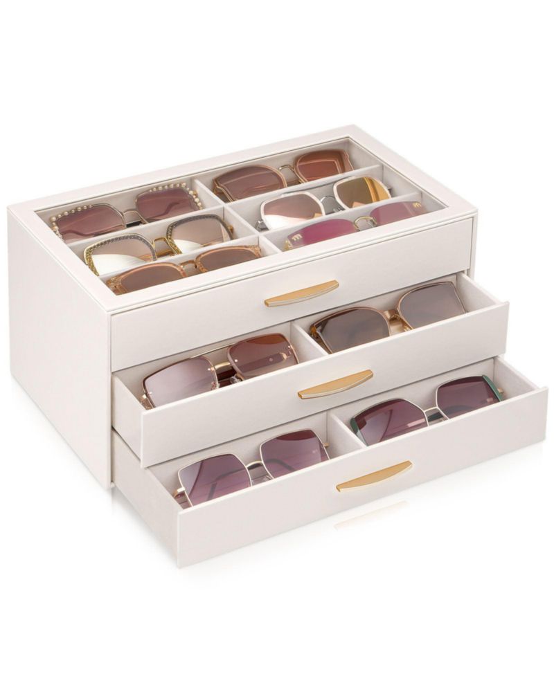 Organizador de gafas de sol Lolalet 18 ranuras color crema