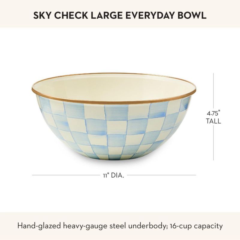 Tazón MACKENZIE-CHILDS Grande Sky Check Azul Claro