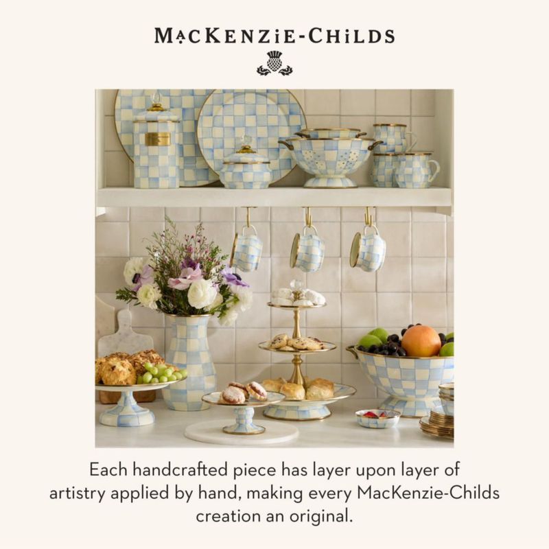 Tazón MACKENZIE-CHILDS Grande Sky Check Azul Claro