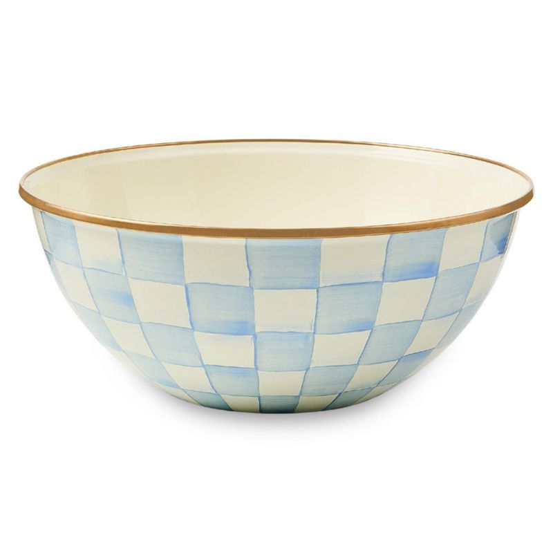 Tazón MACKENZIE-CHILDS Grande Sky Check Azul Claro