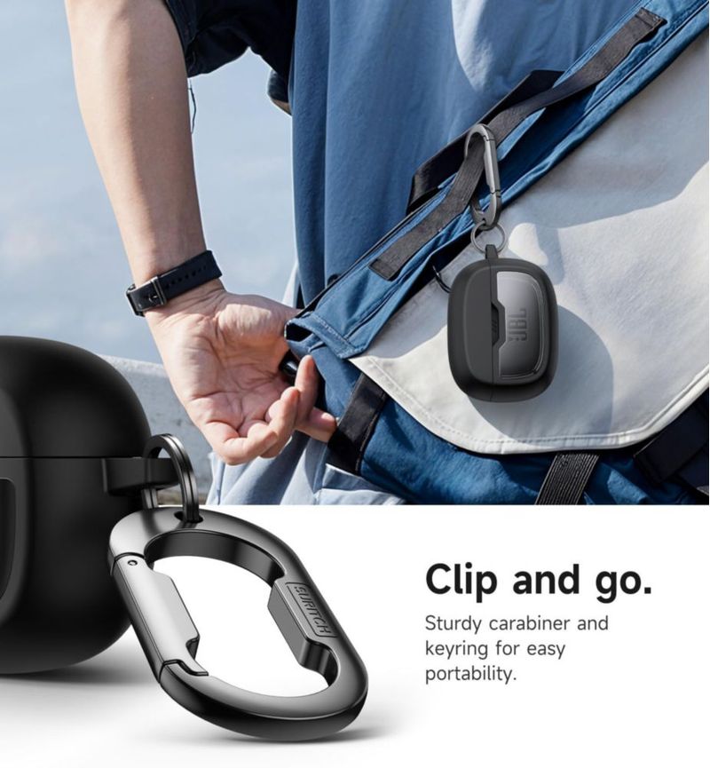 Estuche a prueba de golpes negro para auriculares SURITCH JBL Vibe Beam/200TWS