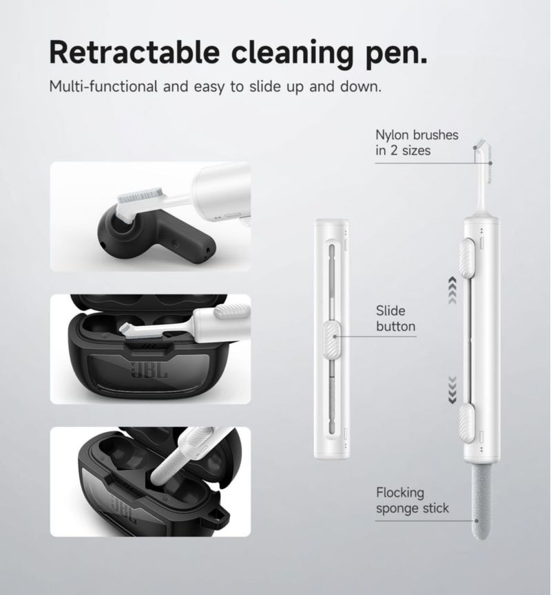 Estuche a prueba de golpes negro para auriculares SURITCH JBL Vibe Beam/200TWS