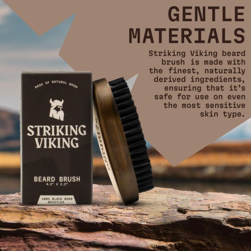 Cepillo para barba llamativo pelo de jabalí vikingo 42 ml para hombre