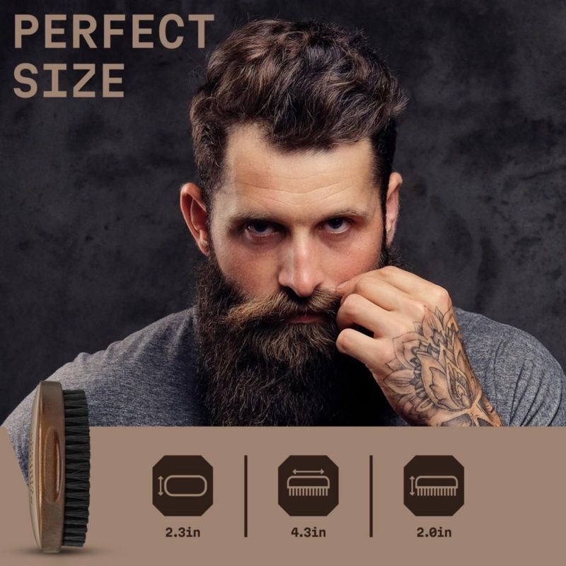 Cepillo para barba llamativo pelo de jabalí vikingo 42 ml para hombre