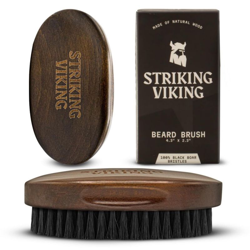 Cepillo para barba llamativo pelo de jabalí vikingo 42 ml para hombre
